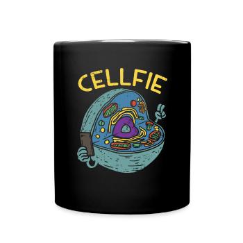 Cellfie Biology Teacher Cell Core Funny Gift - Full Colour Mug - black - Front