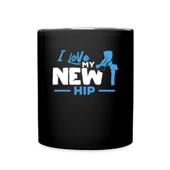 Hüfte Operation Künstliche Hüfte Gelenk Geschenk - Tasse einfarbig - Schwarz - Vorne