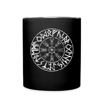Helm of Awe Viking terror runes characters - Full Colour Mug - black - Front