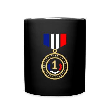 Rote weiße blaue Medaille - Tasse einfarbig - Schwarz - Vorne