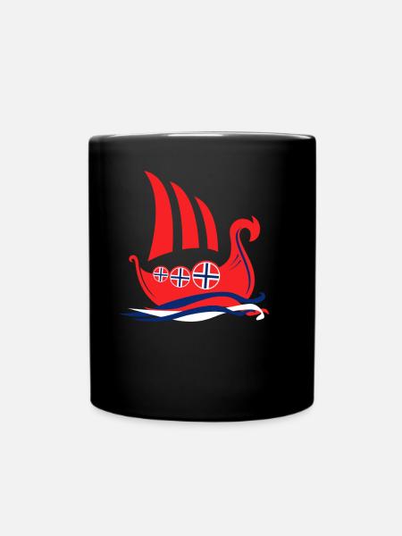 Viking ship Dragon ship Norway - Full Colour Mug - black