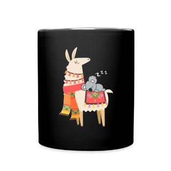 Cute Koala Sleeping On Llama Gift - Tasse einfarbig - Schwarz - Vorne