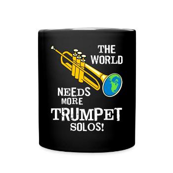 Trumpet Solos White Text - Full Colour Mug - black - Front