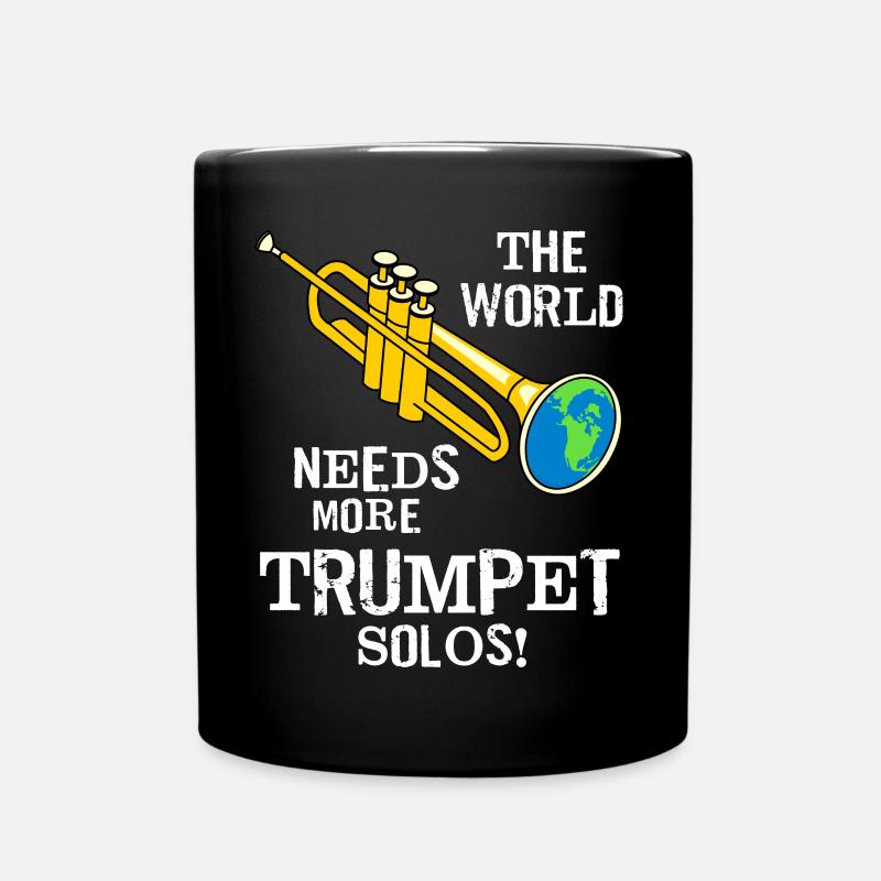 Trompette Solos Texte Blanc - Mug uni - noir