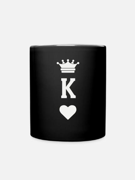 King of Hearts playing card, bachelor party - Full Colour Mug - black