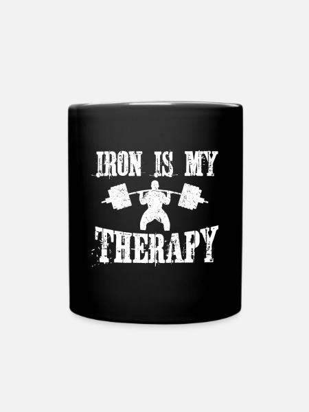 Le fer est ma thérapie - entraînement de force physique - Mug uni - noir