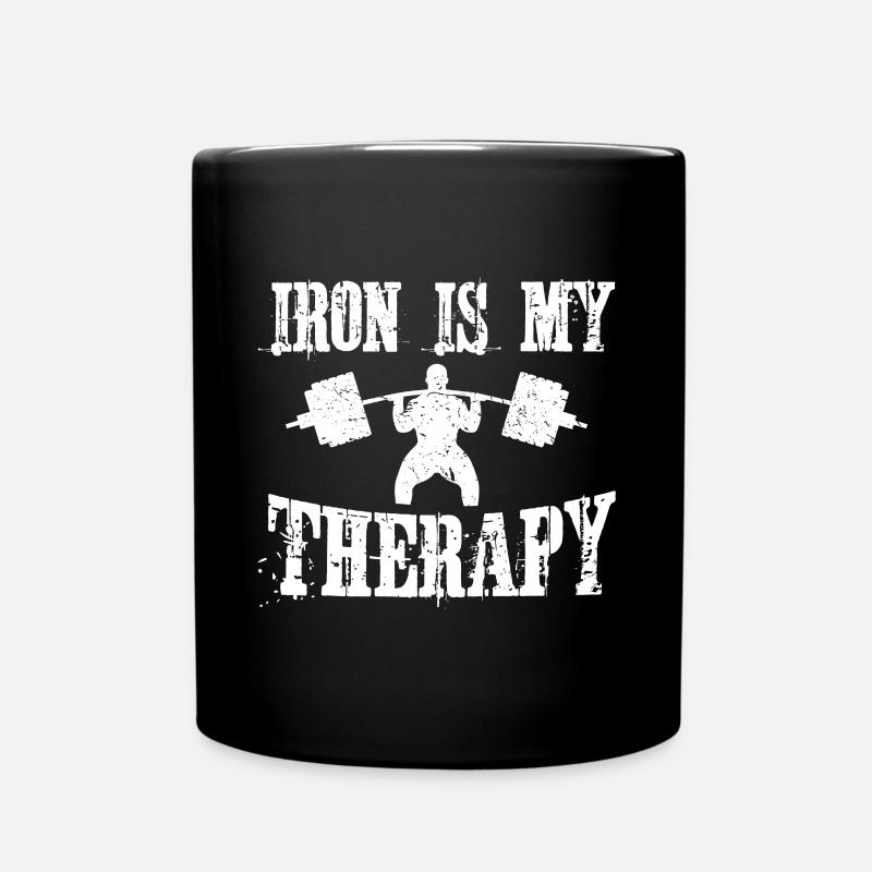Le fer est ma thérapie - entraînement de force physique - Mug uni - noir