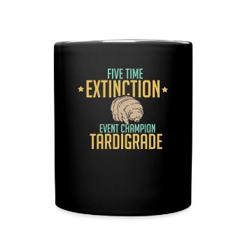 MICROBIOLOGY Five Time Extinction Tardigrade - Full Colour Mug - black - Front