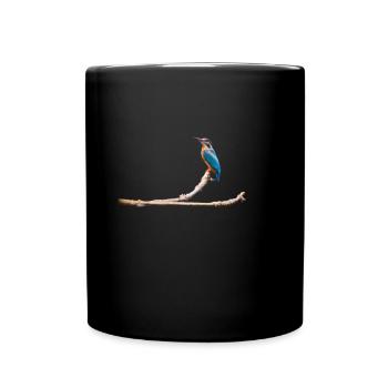 Martin-pêcheur sur une branche - Mug uni - noir - Devant