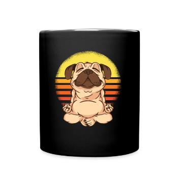 Yoga Pug. - Mug uni - noir - Devant