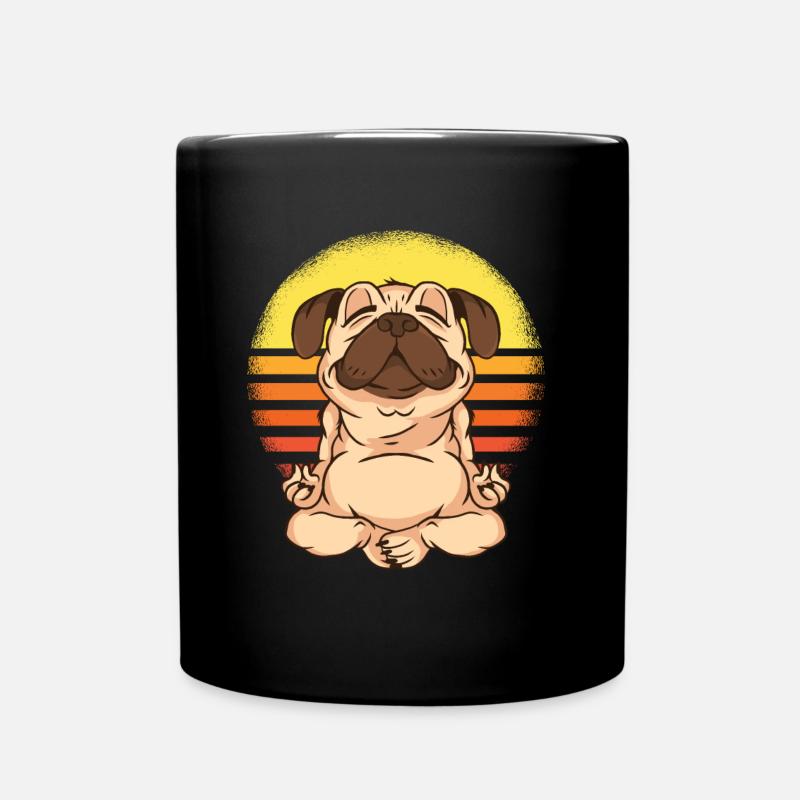 Yoga Pug. - Full Colour Mug - black