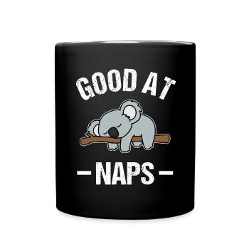 Koala Good At Naps - Tasse einfarbig - Schwarz - Vorne