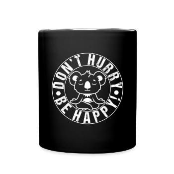 Koala mignon ne vous pressez pas Be Happy Yoga Funny Gift - Mug uni - noir - Devant