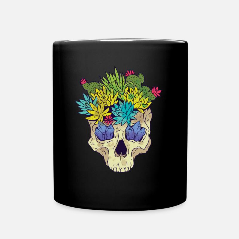 Crystal Cactus Skull - Full Colour Mug - black