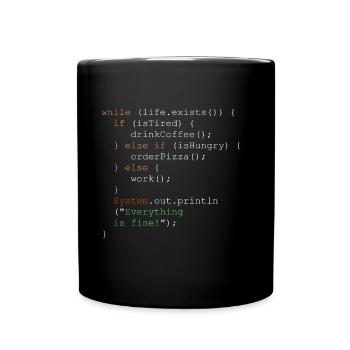Programming, programmer and program code - Full Colour Mug - black - Front