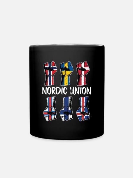 Nordische Union Skandinavien Norwegen Schweden - Tasse einfarbig - Schwarz