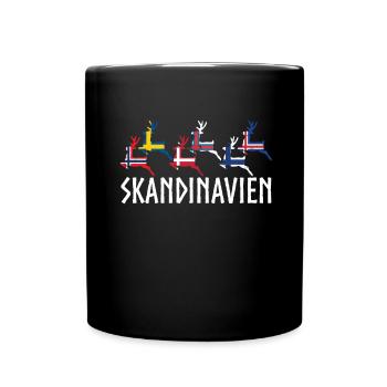 Skandinavien Elch Norwegen Schweden Dänemark - Tasse einfarbig - Schwarz - Vorne