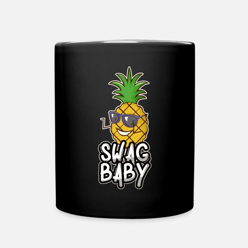 Lunettes de soleil ananas Cartoon Comic Summer Gift - Mug uni - noir