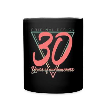 30 Dreißig - Tasse einfarbig - Schwarz - Vorne