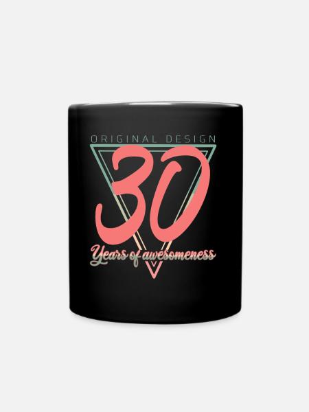 30 Dreißig - Tasse einfarbig - Schwarz