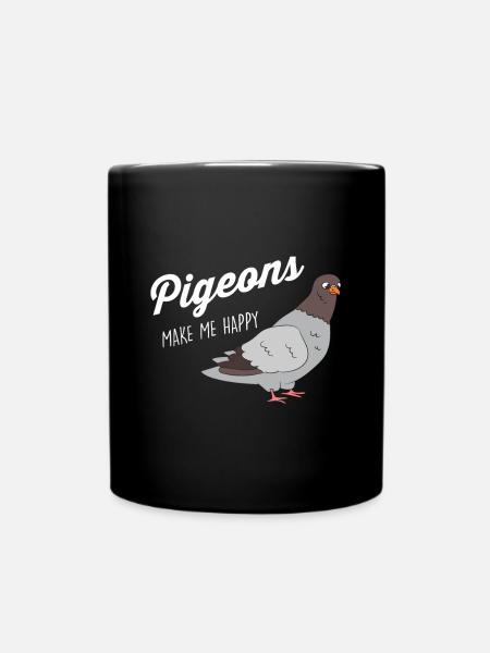 Pigeon - Les pigeons me rendent heureux - Mug uni - noir