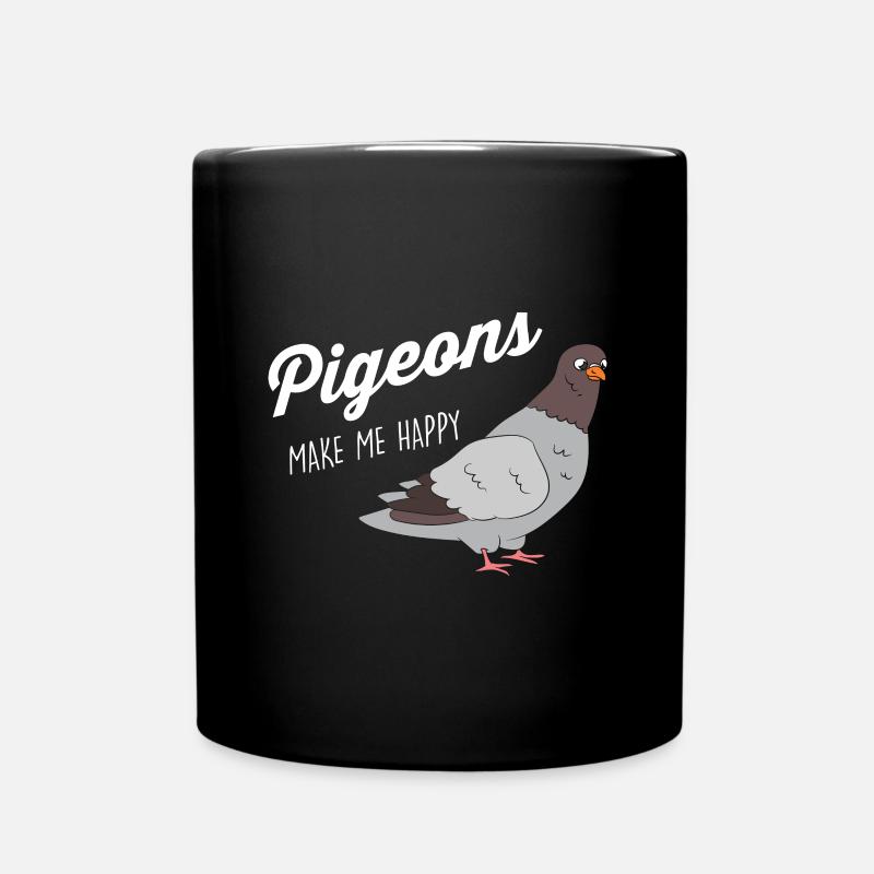 Taube - Pigeons make me Happy - Tasse einfarbig - Schwarz