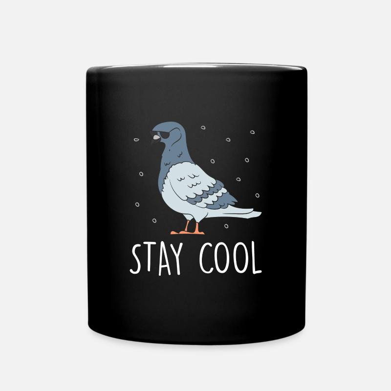 Taube mit Sonnenbrille, Taubenzüchter, Tauben - Tasse einfarbig - Schwarz