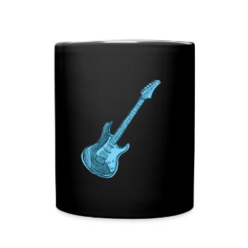 Guitare électrique bleue, guitare - Mug uni - noir - Devant