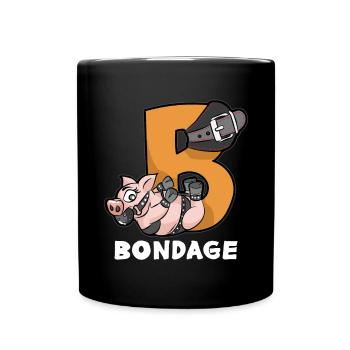 BONDAGE BDSM Fesseln Fetisch Handschellen Sex - Tasse einfarbig - Schwarz - Vorne