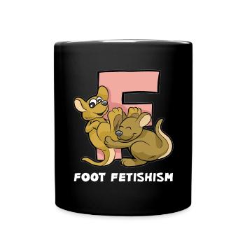 FOOT FETISH Fuß Fetisch Füße Worship footjob - Tasse einfarbig - Schwarz - Vorne