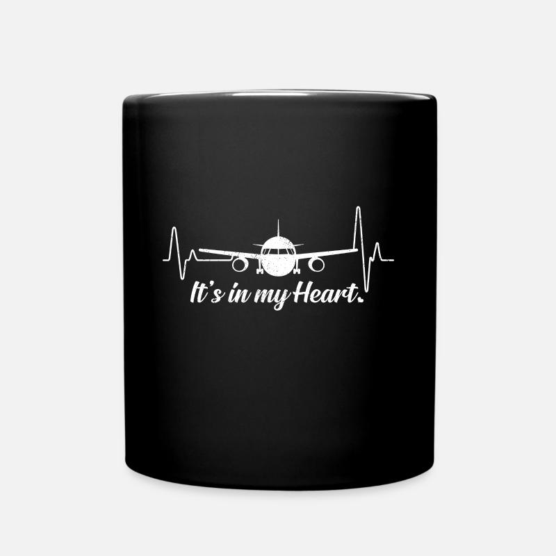 Flugzeug - Tasse einfarbig - Schwarz