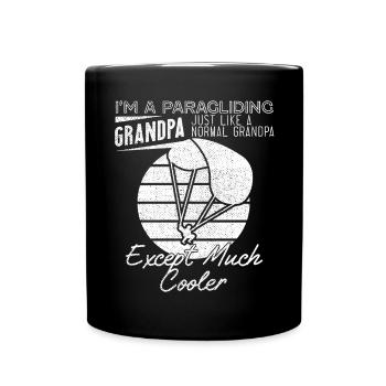 Cool Paragliding Grandpa - Full Colour Mug - black - Front