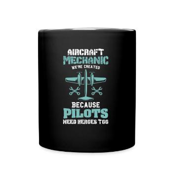 Fluggerätmechaniker Flugzeugmechaniker Geschenk - Tasse einfarbig - Schwarz - Vorne