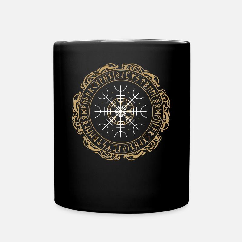 Nordischer Kompass Vegvisir Thor Odin - Tasse einfarbig - Schwarz