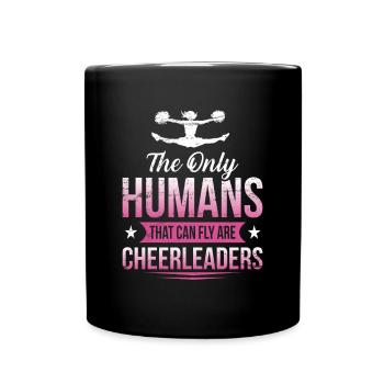 Cheerleader Cheerleading Fliegen - Tasse einfarbig - Schwarz - Vorne