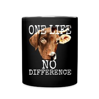 One Life No Difference Vegan Vegetan Tierschutz - Mug uni - noir - Devant