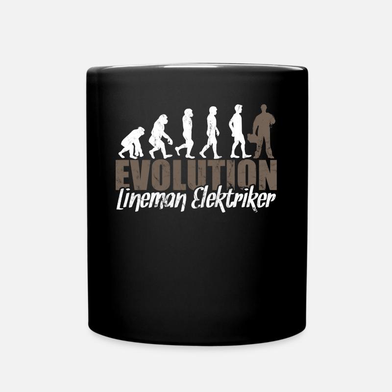 Elektriker Evolution - Tasse einfarbig - Schwarz