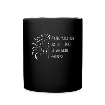 Horses give us the wings rider - Full Colour Mug - black - Front
