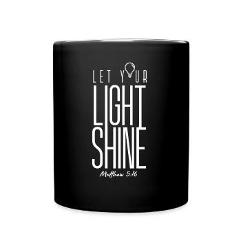 Christlich, Lass dein Licht scheinen, Matthäus - Tasse einfarbig - Schwarz - Vorne