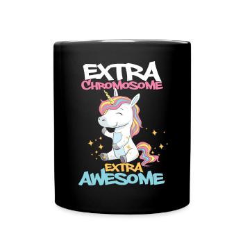 Chromosome Unicorn Down Syndrom Spruch Geschenk - Tasse einfarbig - Schwarz - Vorne