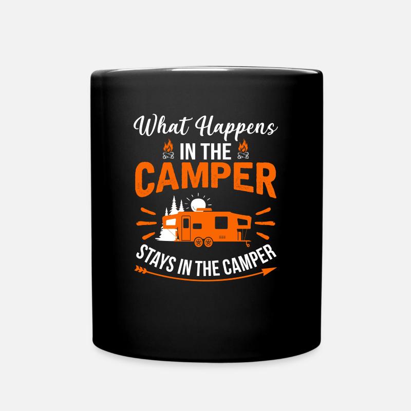 Camping - Tasse einfarbig - Schwarz
