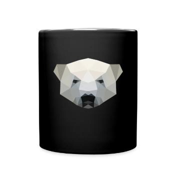Polar bear, polar bear head polygon geometric - Full Colour Mug - black - Front