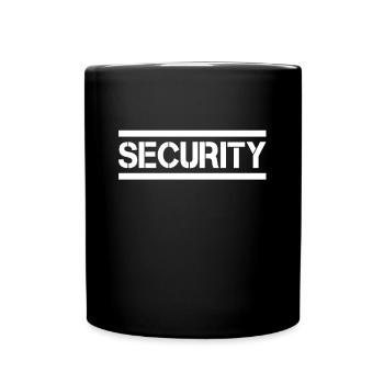 Security Sicherheit Türsteher Disco Tür Wachdienst - Tasse einfarbig - Schwarz - Vorne