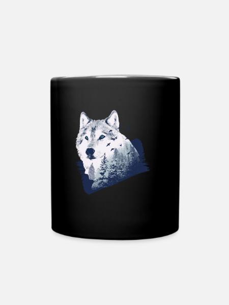 loup - Mug uni - noir