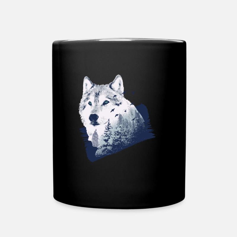 loup - Mug uni - noir