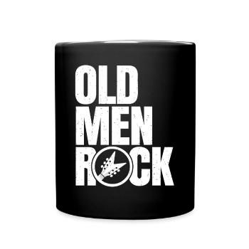 Old Men Rock Geschenk Rocker - Tasse einfarbig - Schwarz - Vorne