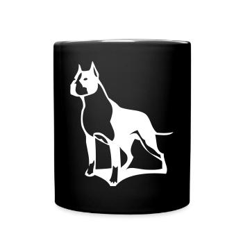 A pit bull that protects its territory - Full Colour Mug - black - Front