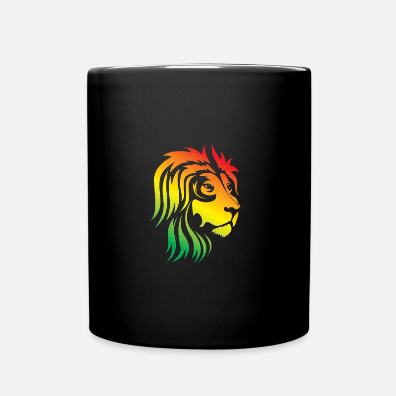 Rainbow Lion Head - Full Colour Mug - black
