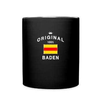 Baden original badisch Schwarzwald Badnerland - Tasse einfarbig - Schwarz - Vorne