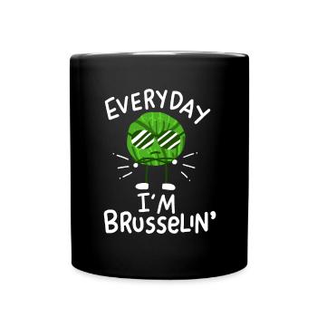 Vegan Veganer Rosenkohl - Tasse einfarbig - Schwarz - Vorne